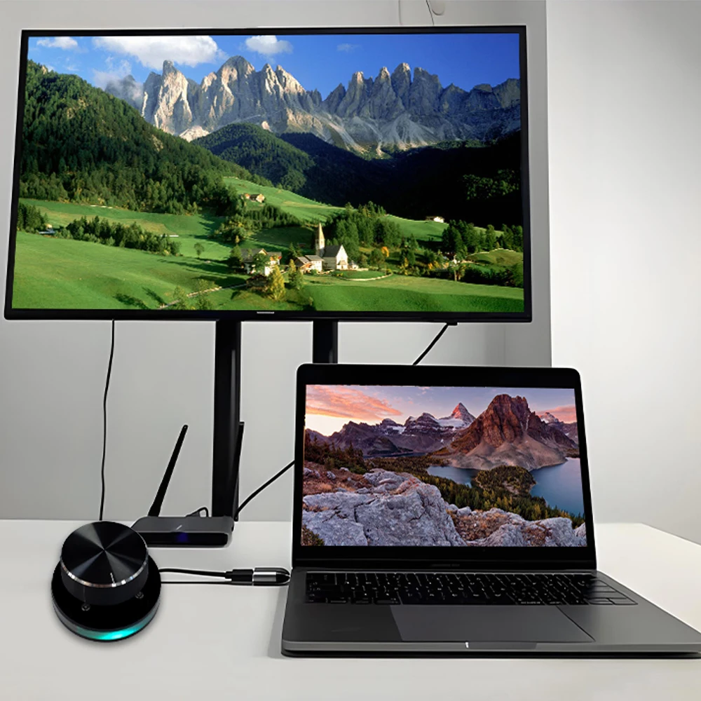 

USB Volume Controller Type-C Interface Computer USB Volume Adjustable Controller Support Shortcut Keys Customizable with RGB