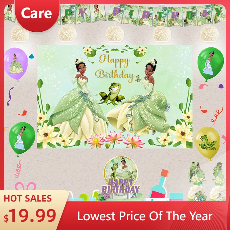 

The Princess and the Frog Tiana Birthday Party Decoration Supplie Cake Decoration Banner Numbers Balloon Backdrop Baby Shower