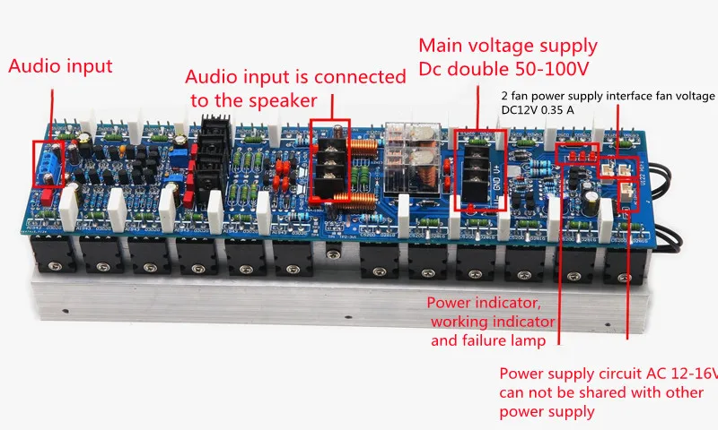 NEW C5200 A1943 transistor 1000W*2 High Power 2.0 Channel Stereo Professional Stage Audio Amplifier Board