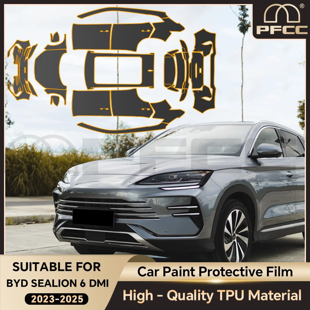 

Car Paint Protection Film TPU Pre-cut Anti-scratch Body Sticker Repair Bra Kit Transparent For BYD SEALION 6 DMI 2023 2024