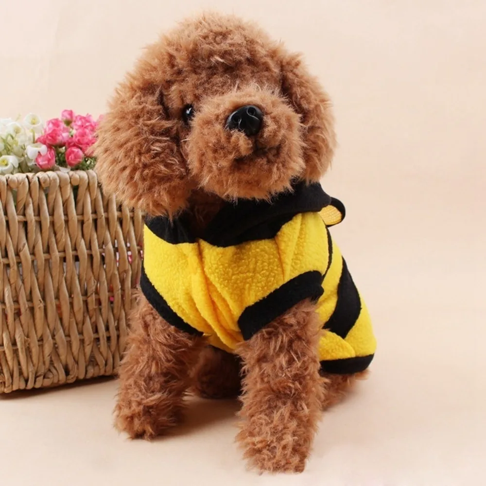 Soft Bee Pet Puppy Coat Breathable 9 Sizes Fleece Clothes Pet Jumpsuit Costume Pets Dogs Clothing for Small Medium Pets