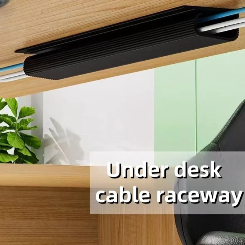 40cm PVC cable management tray under desk cable raceway Waterproof self adhesive Cord Hider Desk Cable Organizer for home office