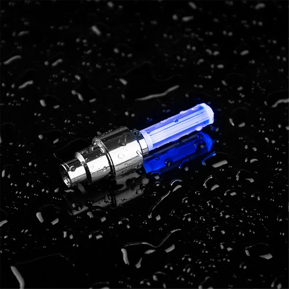 1pc Neon Bike Spoke Light Road Bicycle MTB Motorcycle Car Tire Nozzle Valve Caps Lamp Waterproof Bike Lights Cycling Accessories
