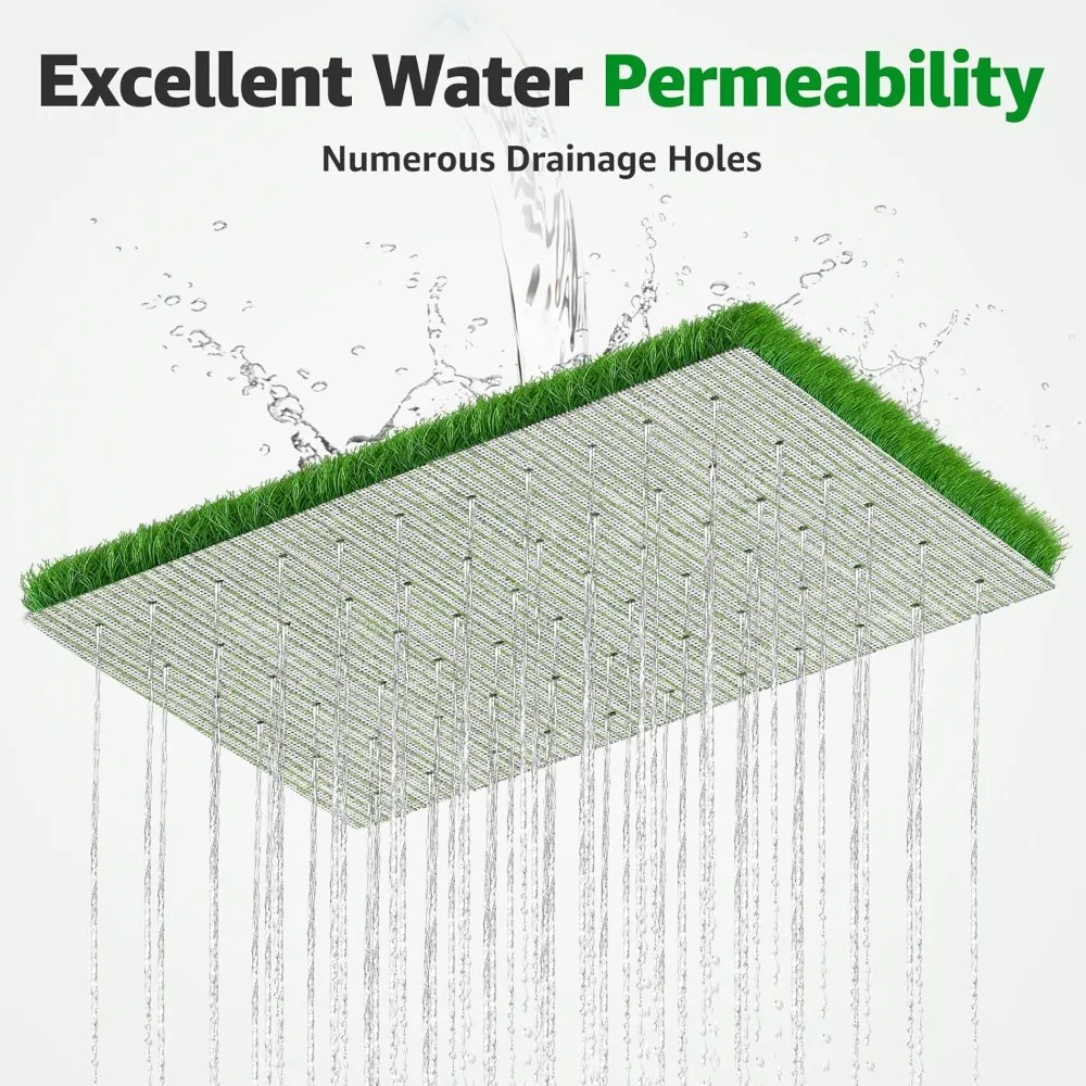 سجادة عشب صناعية واقعية للاستخدام الداخلي والخارجي: عشب مزيف صديق للحيوانات الأليفة مع تصريف، ديكور فناء شرفة الحديقة والحديقة #6