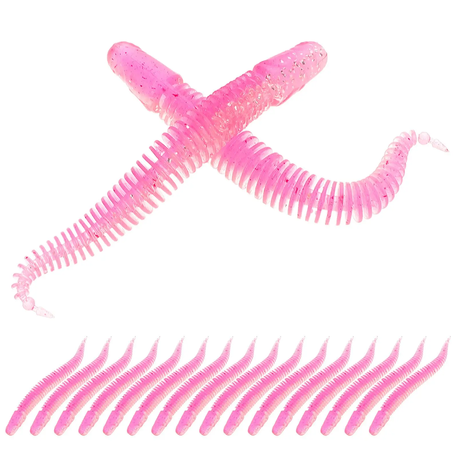

30 Pcs Shaped Fishing Bait Bass Fishing Lure Kit Soft Lure Floating Action PVC Material Durable Bass Kit Lifelike Worm