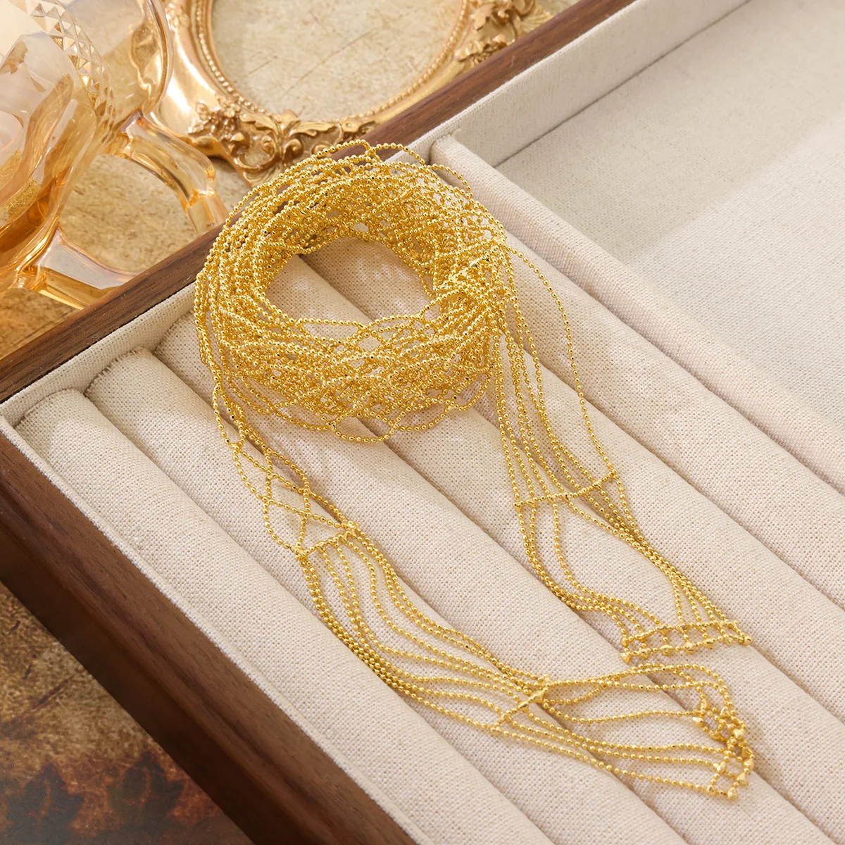 

Роскошное многофункциональное ожерелье из латуни с кружевным дизайном, креативное многослойное сетчатое ожерелье, универсальное украшение.