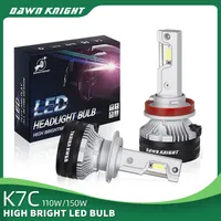 DAWNKNIGHT K7C H7 H11 4300K Led Lamps 3 Copper Tube Led Headlight Bulb H1 H4 HB3 9005 HB4 9006 Plug And Play Led Bulb 12V