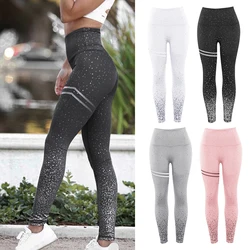 Bronzing High Waist Polka Dot Slim Track Pants Sports Leggings Gym Fitness Running Jogging Yoga Pants for Women Tights