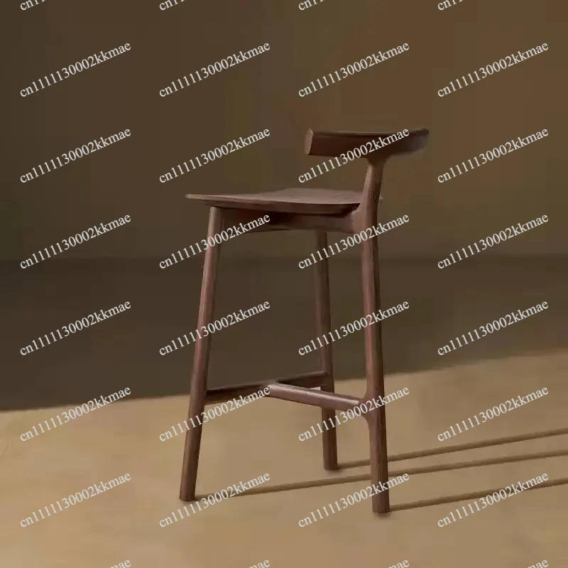 Nordic Solid Wood Bar Chair Fashionable Island Designer Stool Creative Leisure Modern Backrest Seat Simple Household Furniture