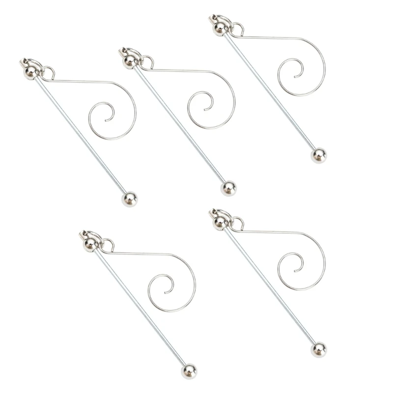 M17D 5pcs Silver Color Beadable Blanks Hangings for DIY Crafters and Christmas Tree