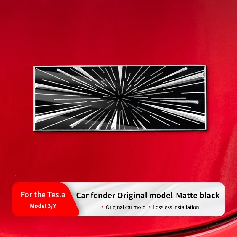 For Tesla 2017-2025 3/Y/S/X – Time Space Tunnel Trunk Emblem Stickers, Badge Decals