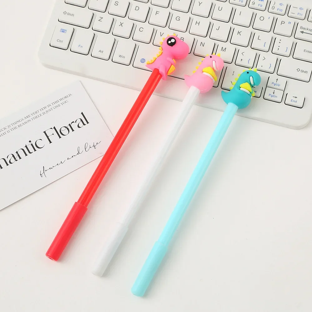 60Pcs Wholesale cartoon little dinosaur student writing gender-neutral pen, cute office cute stationery pen