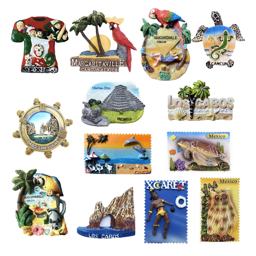 North America Mexico Fridge Magnets Tourism Souvenir Refrigerator Magnetic Sticker Collection Handicraft Gift