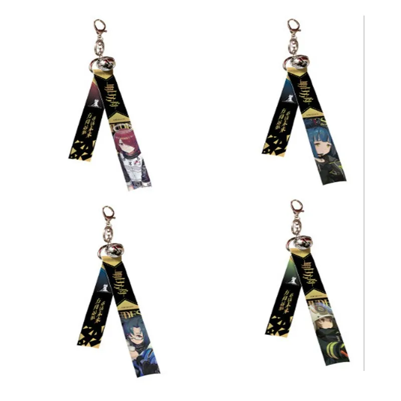 Game Arknights Anime Character Ribbon Keychain Double-sided Streamer Bell Ribbon Key Bag Bag Wide Lanyard