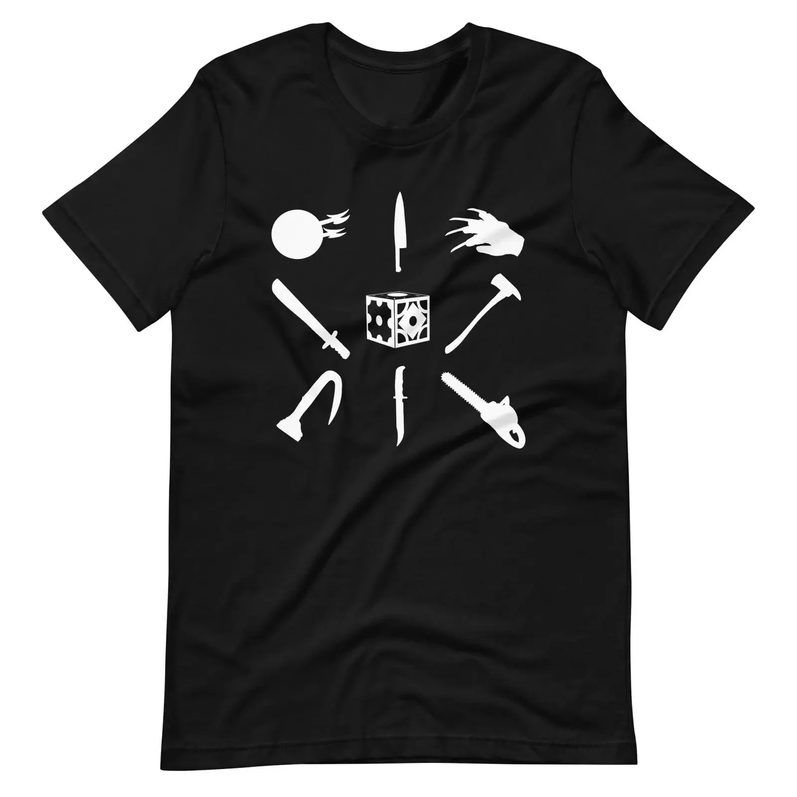Iconic Horror Weapons T Shirt Scary Movies vintage Washed Unisex Soft designer clothes homme Top For Everyday Wear Casual
