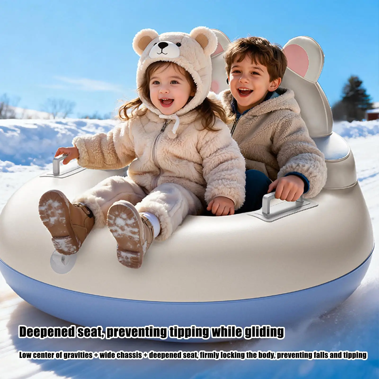 

Snow Sled For Kids Thickened Inflatable Winter Toys Winter Tube With Handle For Kids Adults Family Ski Outdoor Backyard Sports