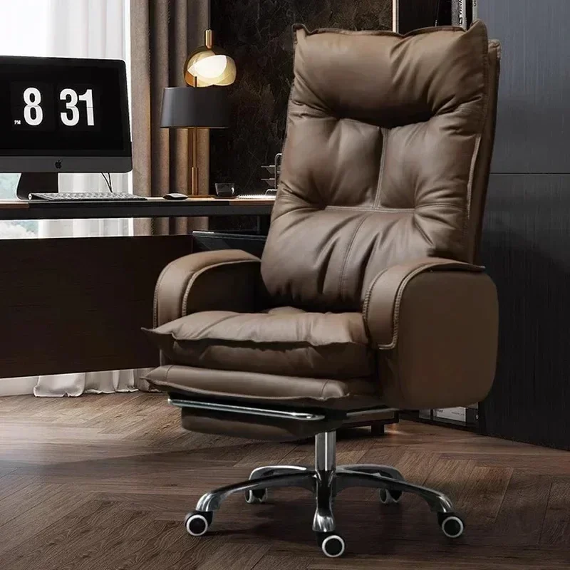 Recliner Ergonomic Office Computer Boss Leather Executive Chair Lounge Swivel Cadeira De Escritorio Office Recliner Chair