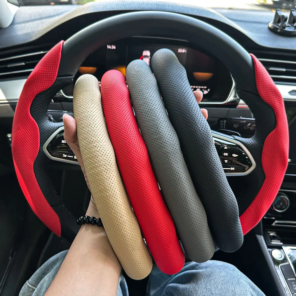 Non-Slip Car Steering Wheel Cover Carbon Fiber Booster Cover Auto Interior Accessories For BMW F10 G30 E92 G20 E46 E90 X3 X5 E53
