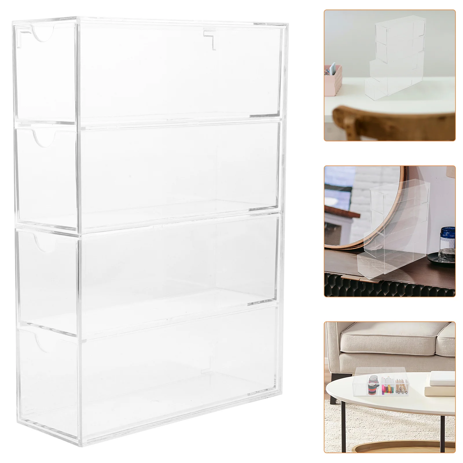 

2Pcs Acrylic Sunglasses Organizer Sunglasses Storage Box Eyeglass Display Drawer Multipurpose Desktop Organizer