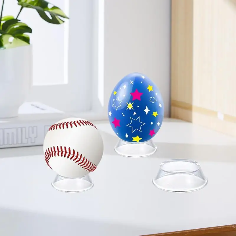 Ball Stand Holder Clear 10X Tennis Holder Round Baseball Stands Holder Baseball Stands For Spheres Marbles Collections