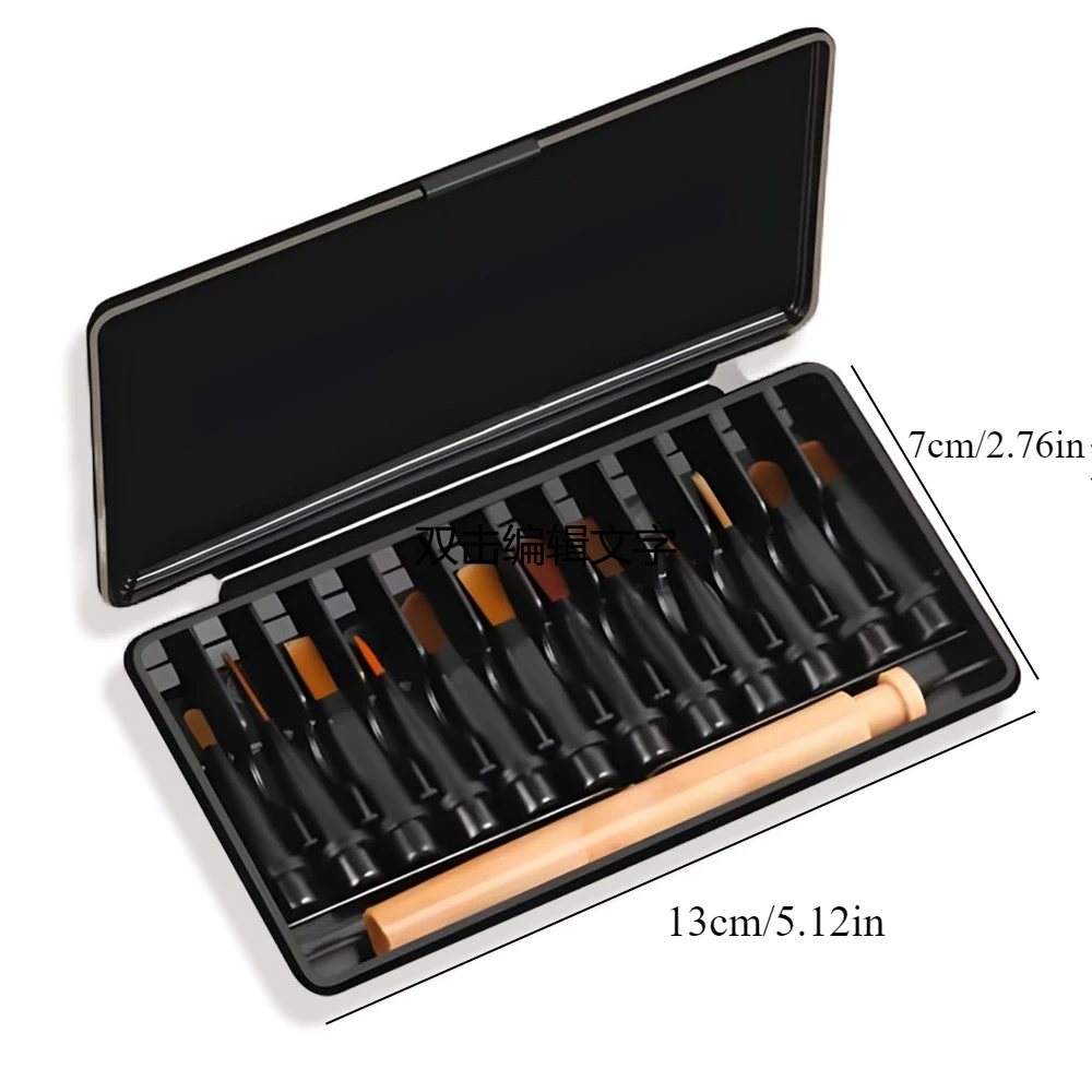1 set manicure vervangende pennenset Eenvoudige druk om 12 opzetborstels te vervangen Nylon haartekenpen Fototherapie nagelborstelgereedschap