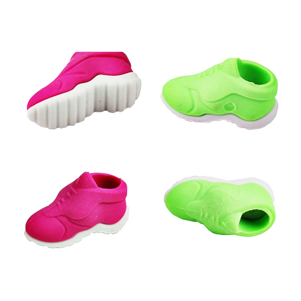 

4pcs Football Shoes Shaped Erasers Cute Novelty Stationery Kids School Supplies Gifts Cartoon Toys Writing Drafting