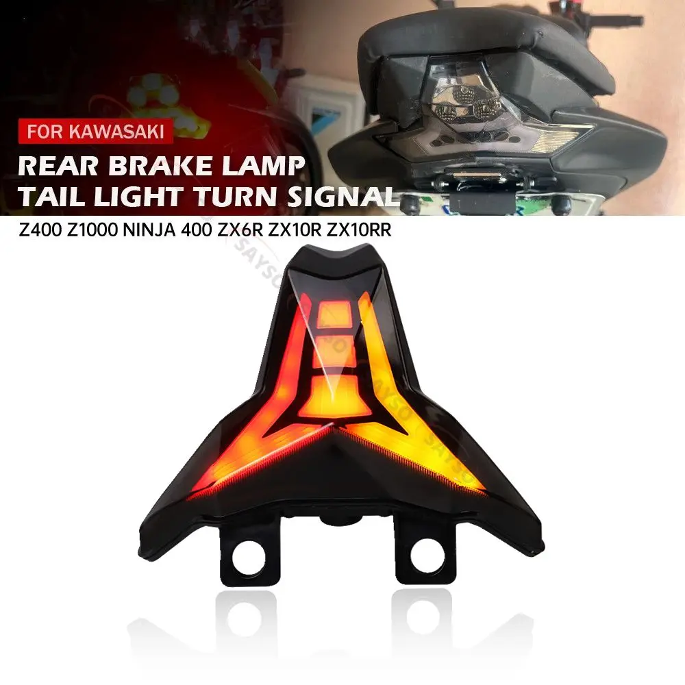

Smoke Integrated Tail Light Turn Signal for KAWASAKI Ninja 400 Z400 ZX10R Z1000 ZX6R ZX-6R ZX-10R