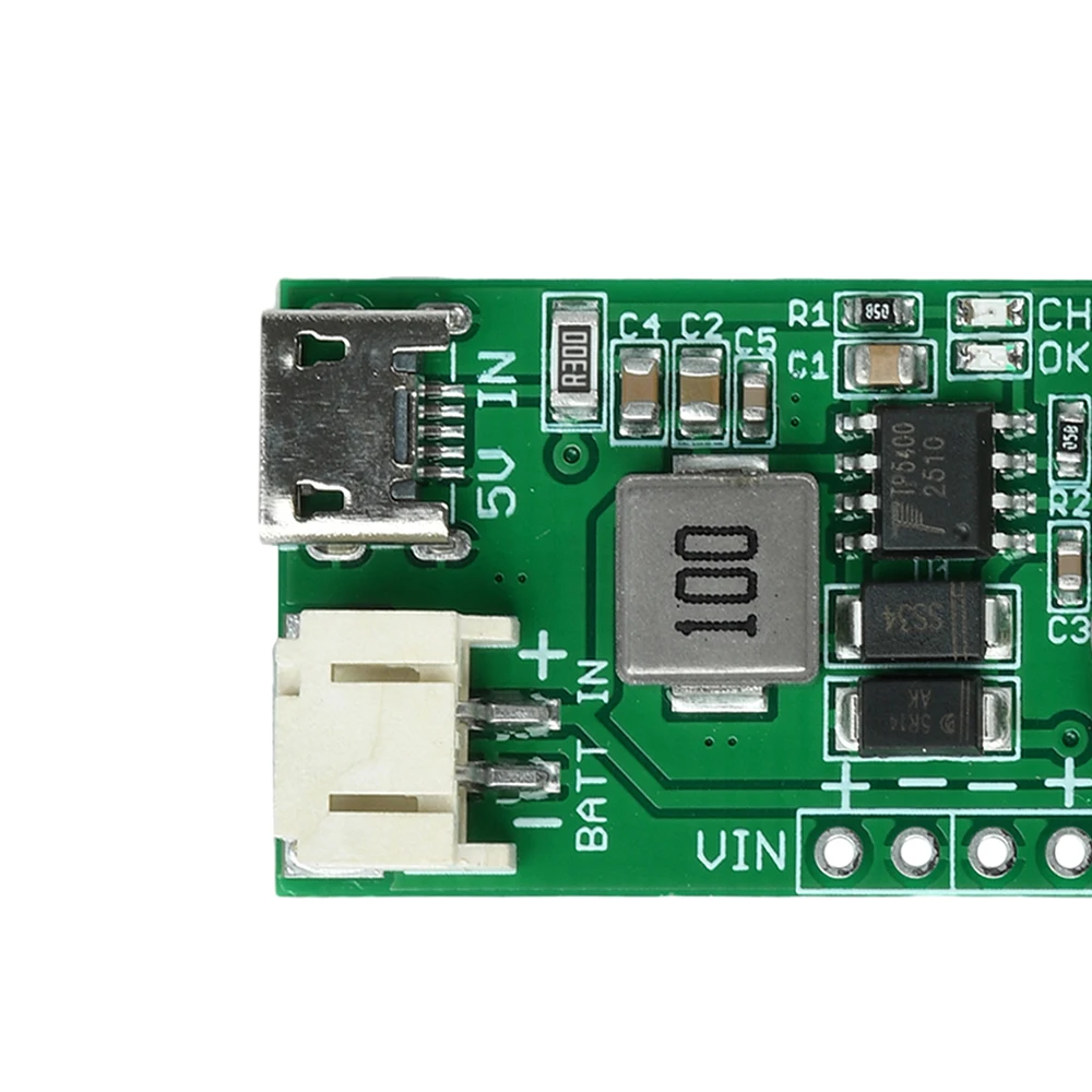 

TP5400 1A Lithium Battery Charging Module 5V 1A Boost Converter Power Bank Charging Boost Module Micro USB Interface