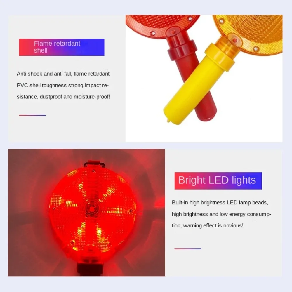 Waterproof Handheld LED Barricade Light Strobe Function with Hanging Ring Traffic Safety Light High Visibility LED Light Source