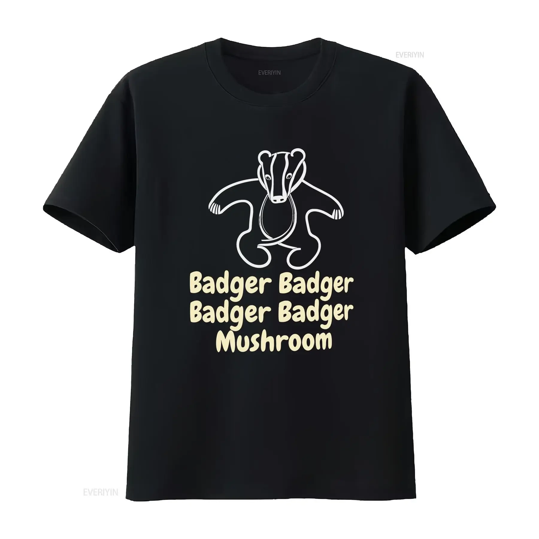 Badger Meme T Shirt vintage Washed fashion homme Top For Everyday Wear Stretched Breathable streetwear designer clothes Soft