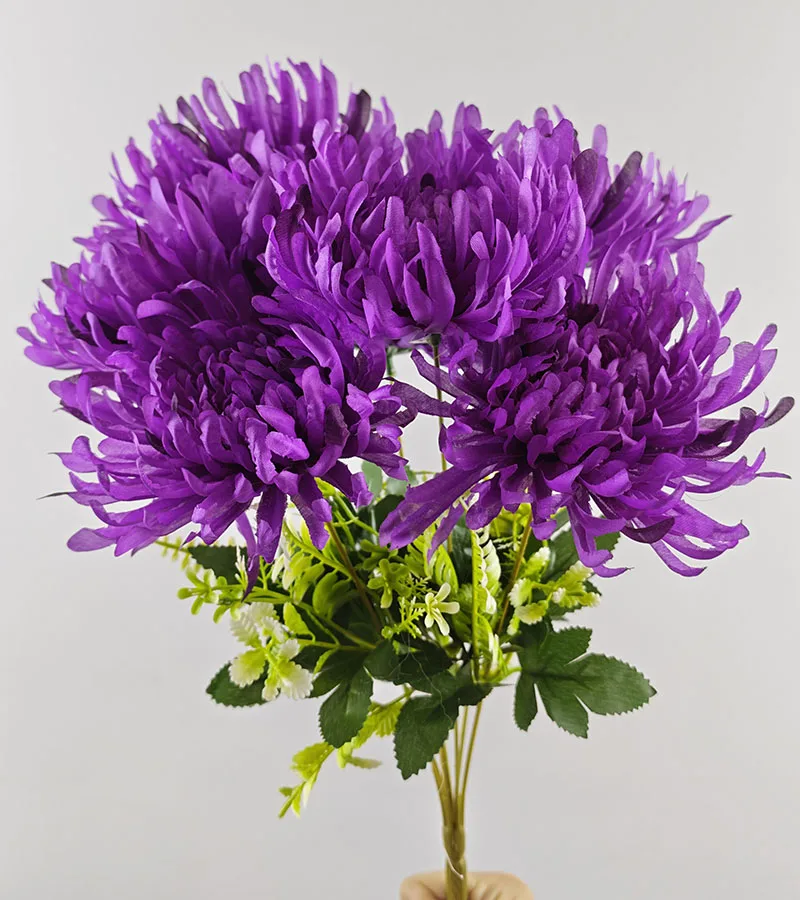 7-köpfige künstliche Blume Chrysantheme Bouquet Simulation Blume DIY Blumen Materialien für Hochzeit Dekoration Home Dekorationen – Detail 12