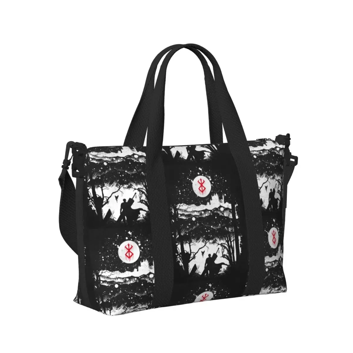 Bolsa de Viaje de Playa con Diseño de Anime Japonés Berserk, Bolsa de Gran Capacidad para Gimnasio, Deporte, Compras, Bolsa de Hombro para Mujer