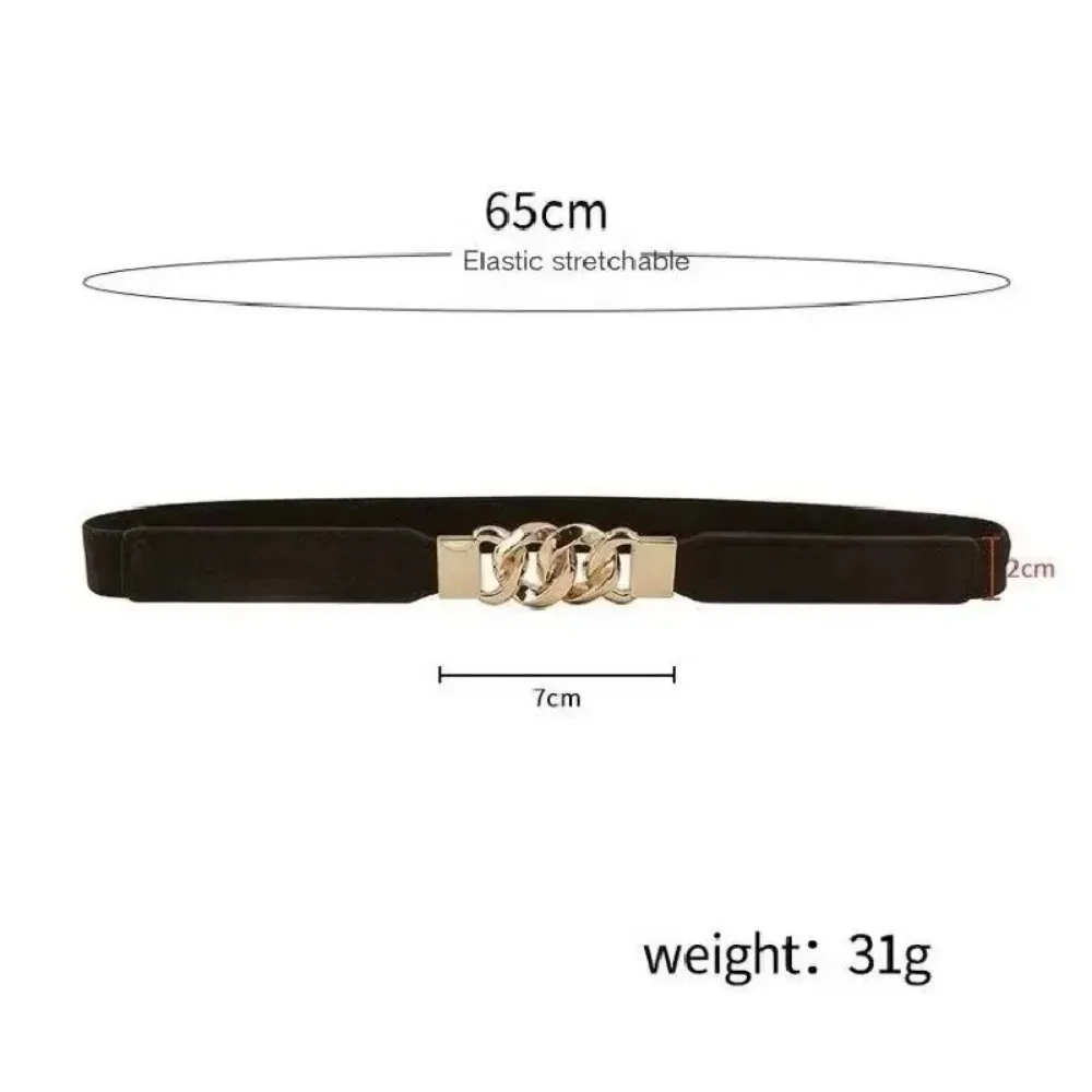 Women\'s Elastic Thin Belt Waist Seal with Dress Sweater Coat Versatile Decorative Ins Famous Belts for Women Chain Belt