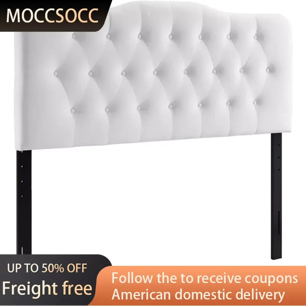 

Diamond Tufted Performance Velvet Full Headboard in White Freight Free Single Bed Headboard for Wall Headboards for Beds Double