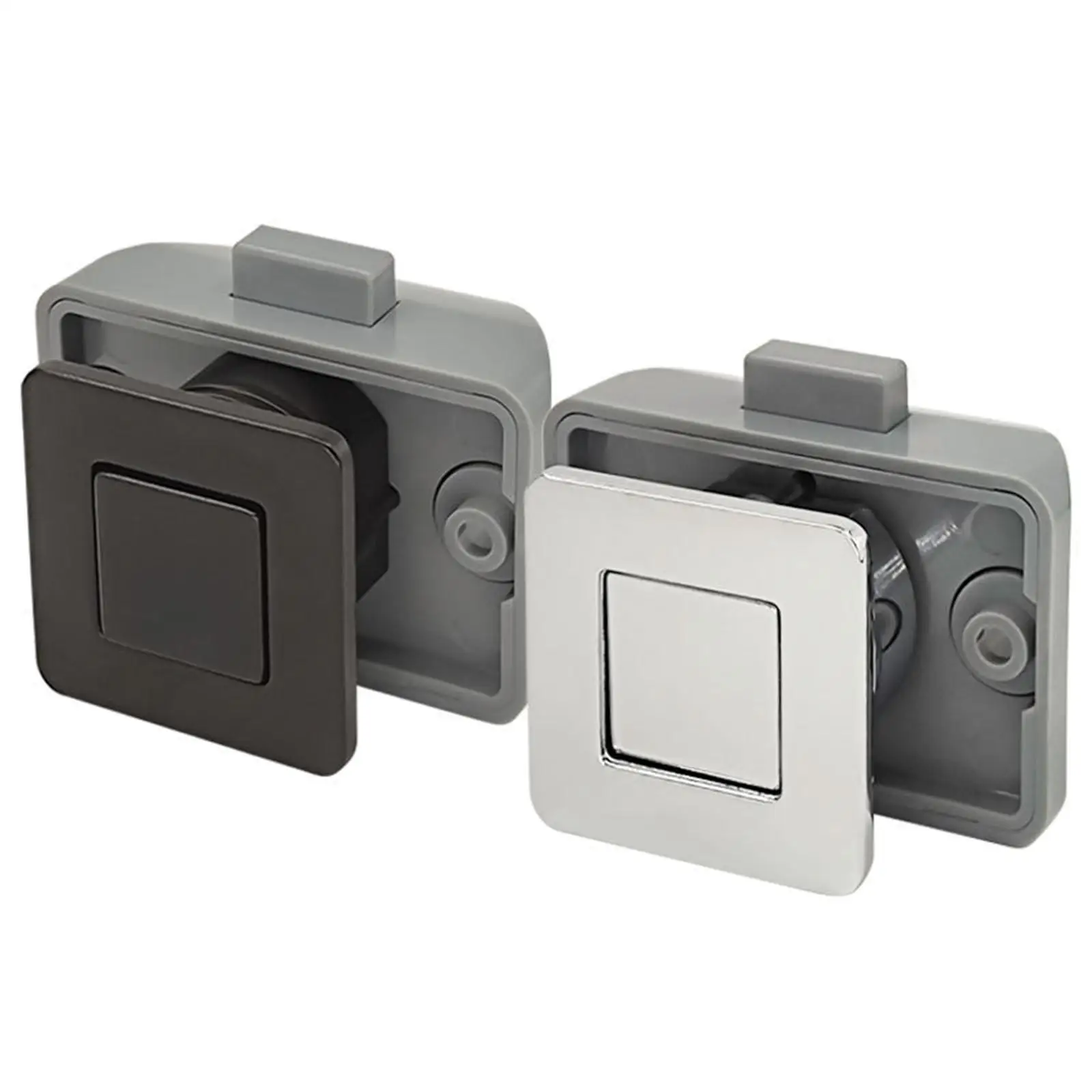 Push Button Latch Lock Keyless Sturdy Accessory 15mm Thick Door Panels Furniture