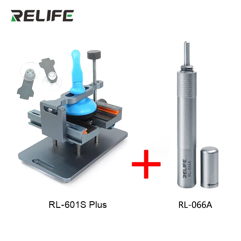 RELIFE RL-601S Plus Entfernung des hinteren Glases, LCD-Bildschirm unregelmäßig 2-in-1-Handy-Reparatur-Entfernungswerkzeug, 360 ° Feste drehbare Klemme