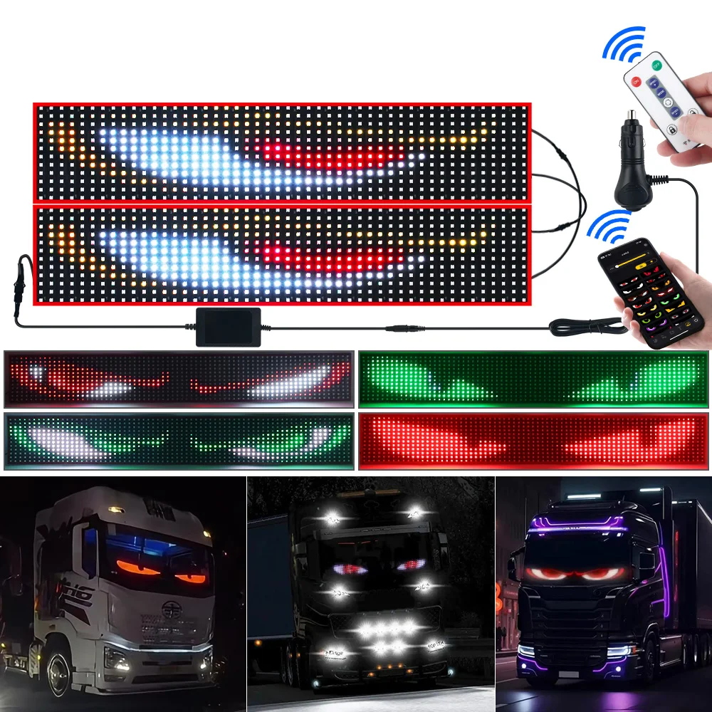 LED DIY Matrix Pixel Panel Led Display APP Control Truck Custom Text Pattern Lighting Flexible Screen Music Mode Devil Eye Light