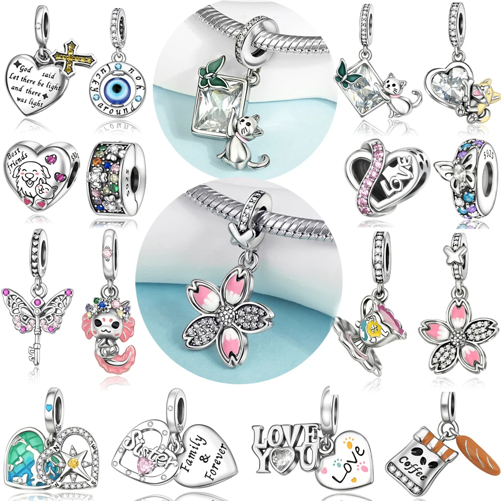 Klassischer Charm-Anhänger aus 925er-Sterlingsilber mit Kürbiskopf und Rentierperlen, Glöckchen und Skelett für Halloween-Weihnachtsanhänger als Geschenk