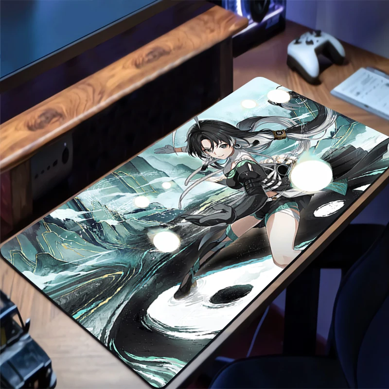 Gaming Mousepad Wuthering Waves Jianxin Anime Mouse Mat Office Gamer Computer Mouse Pad HD Print Big Desk Mat PC carpet Mousepad