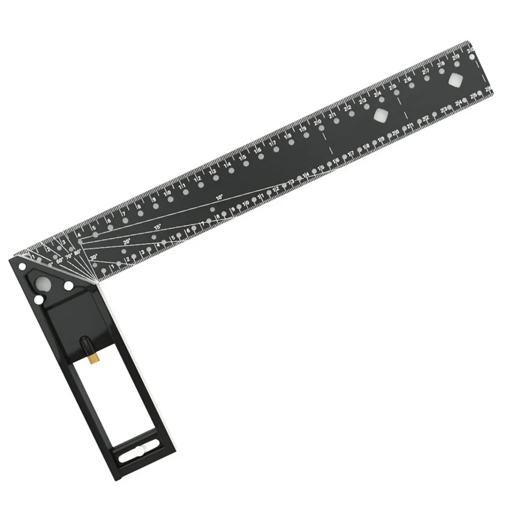 Multifunctional Right Angle Ruler 90 Degree Multi-Holes High Carbon Steel Angle Ruler Woodworking Lines Drawing Ruler