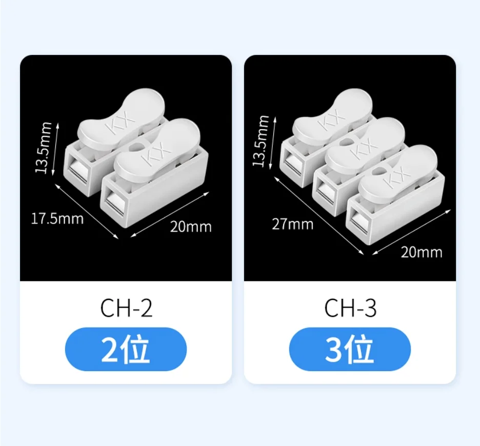 CH-2 Quick Terminal Blok 26Pcs Connector Spring Push Type Butt Terminal 2P Draad Connector