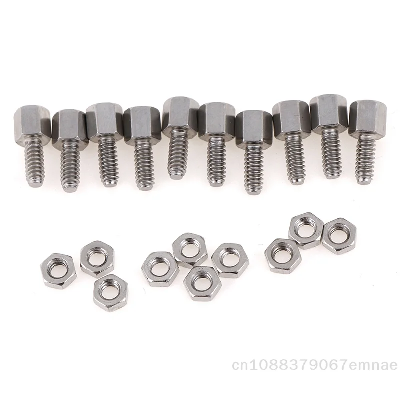 【xxx】10Sets 5+7mm Header Plate Bracket Stud Bolt & Nut Nuts Screw D-Sub VGA serial[ZYS]