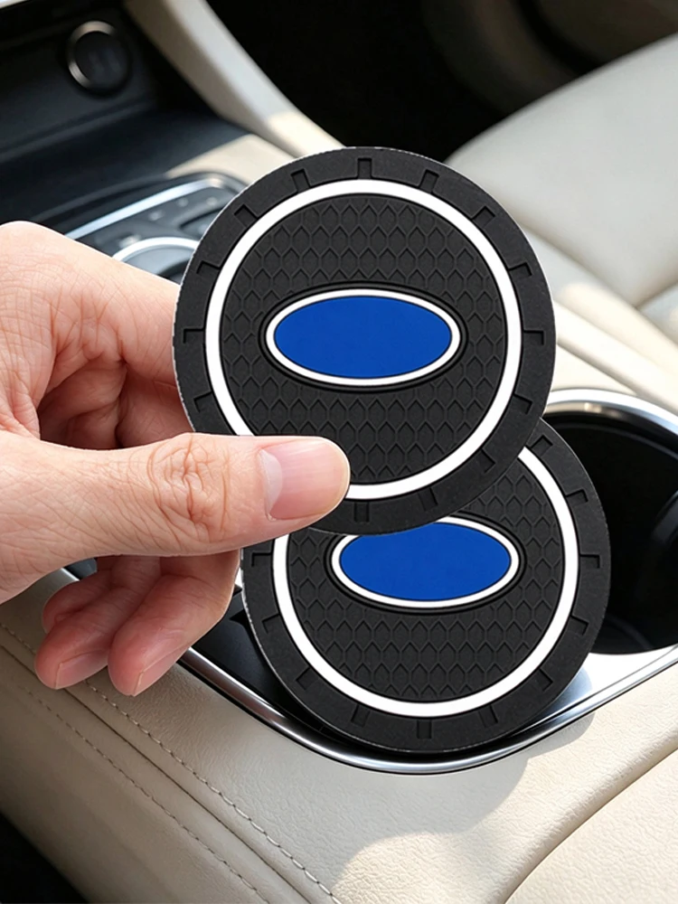 1/2Pc Compatible with V Subaru Silicone Car Water Coasters Non-slip Water Cup Anti Slip Mat Car Interior decoration Accessories