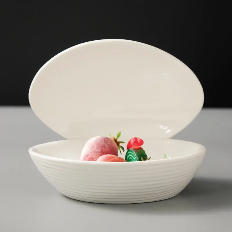 Ceramic molecular cooking plate western restaurant pure white thread shaped dessert bowl pastry bowl artistic conception dish.