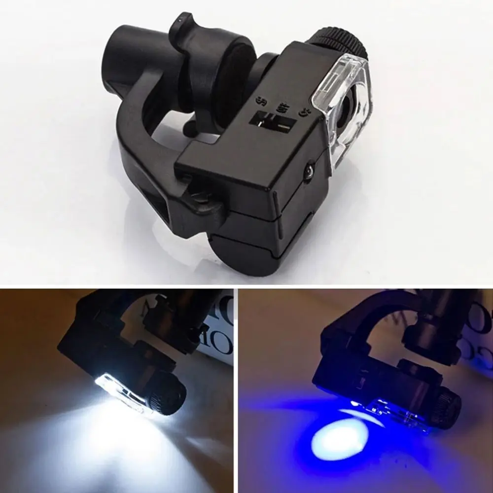 Universal Portable 90X LED Light Illuminant Identification Magnifier UV Light Loupe Pocket Clip Microscope for Smart Phone