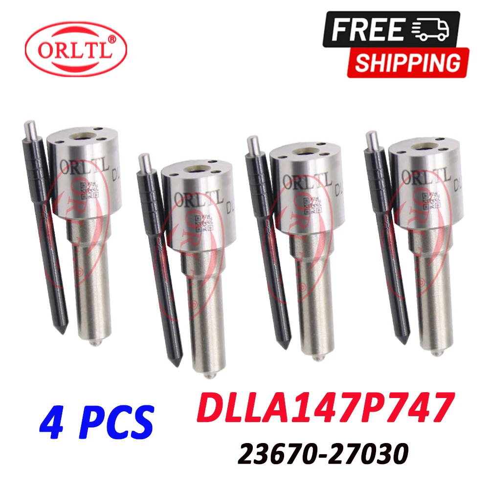 

ORLTL 4 PCS DLLA147P747 23670-27030 Fuel Nozzles DLLA 147 P 747 Diesel Injector Nozzle DLLA 147P747 Injector Nozzle Tip