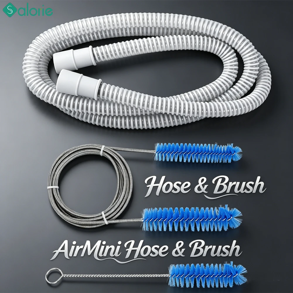 1.8m AirMini CPAP Replacement Hose & Cleaning Brush CPAP Flexible Tubing Hose Brush for Sleep Apnea Therapy Essential CPAP Kit