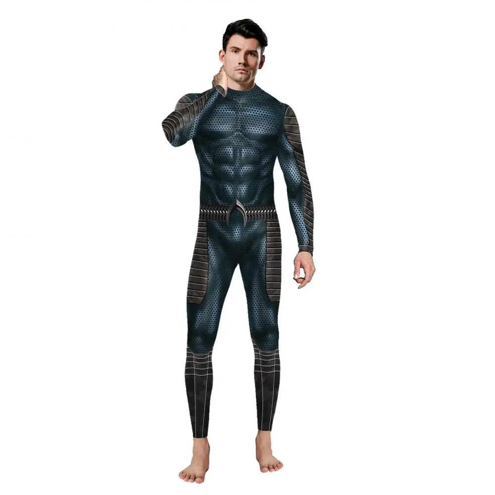 Superhero Cosplay Costume for Men Muscle Zentai Suit 3D Printed Catsuit Male Carnival Party Jumpsuit 12% Spandex Holiday Clothes