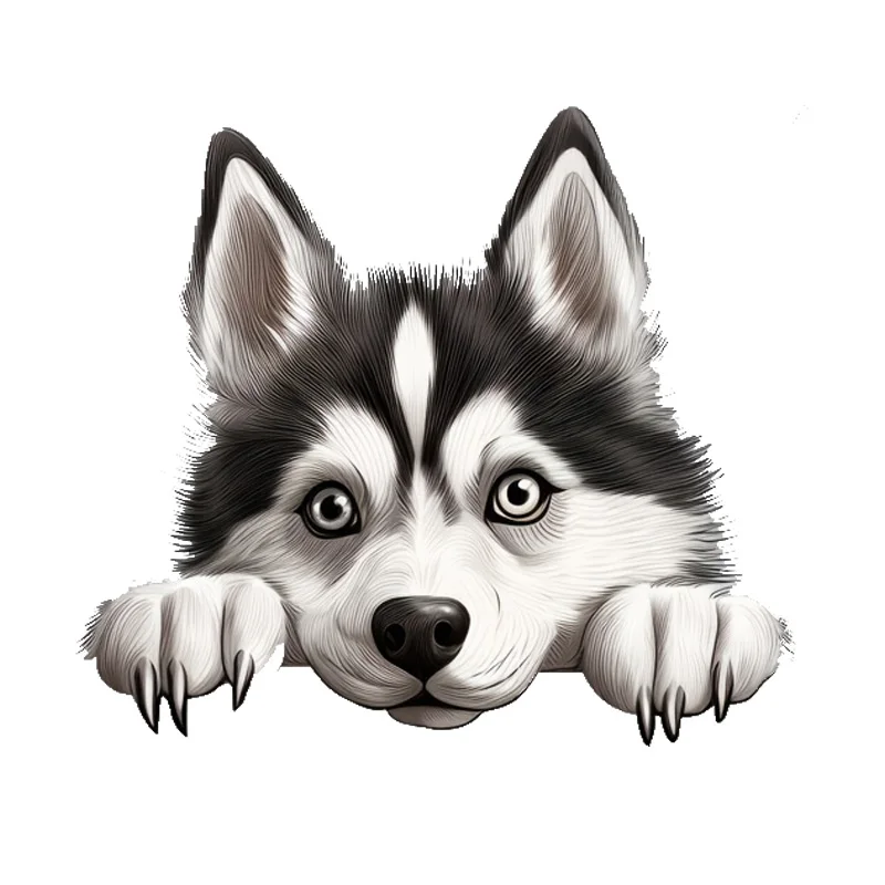 Autocollants de fenêtre de pare-chocs de voiture de chien Husky sibérien, décalcomanies de mode de camion et de camionnette, matériau en vinyle, autocollants créatifs, DK117 #