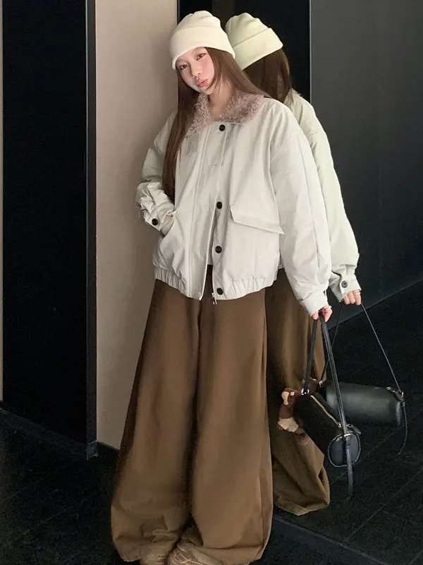 

Korean Sle Soft Wind Super Beautiful Loose Cotton Jaet Spring Trendy Sle Small Faionable Outerwear Straight Tube pe...